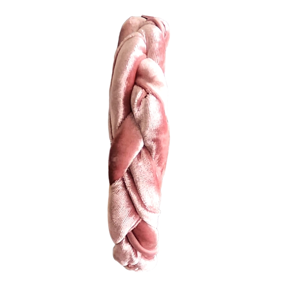 Just-Jen Rose Gold Pink Fashion Braided Black Satin Hair Accessory Headband NWT - Picture 8 of 10